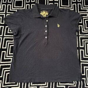 U.S. Polo Assn. Black Polo with Gold Detail